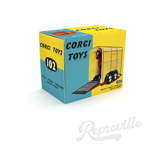 Corgi 102 - Rices Pony Trailer with Pony Reproduction Box
