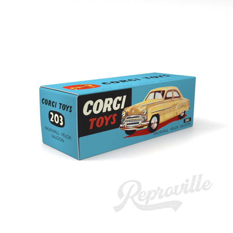 Corgi 203 - Vauxhall Velox Saloon Reproduction Box