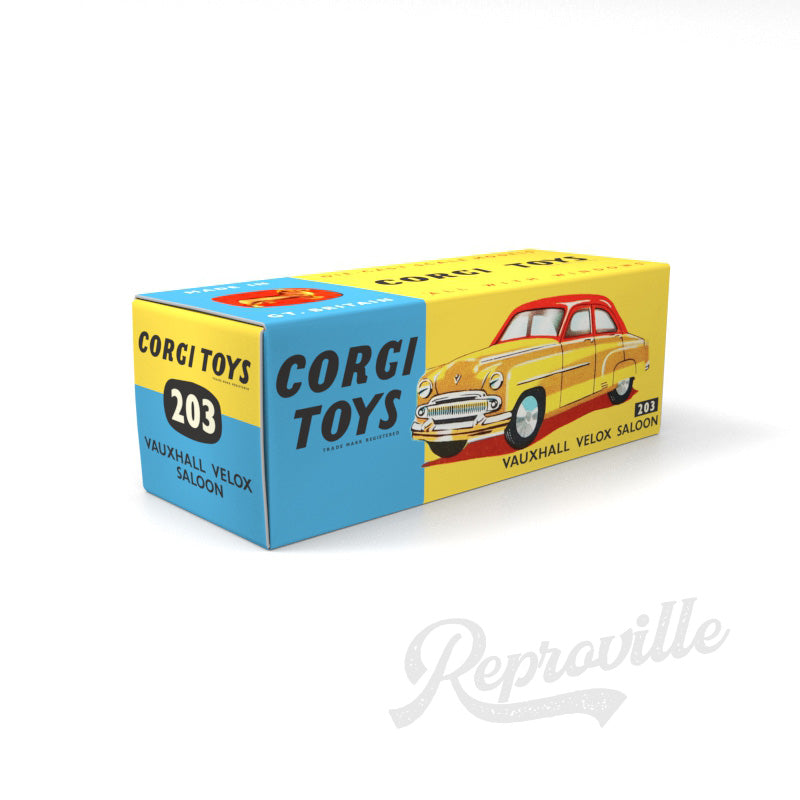Corgi 203 - Vauxhall Velox Saloon Reproduction Box