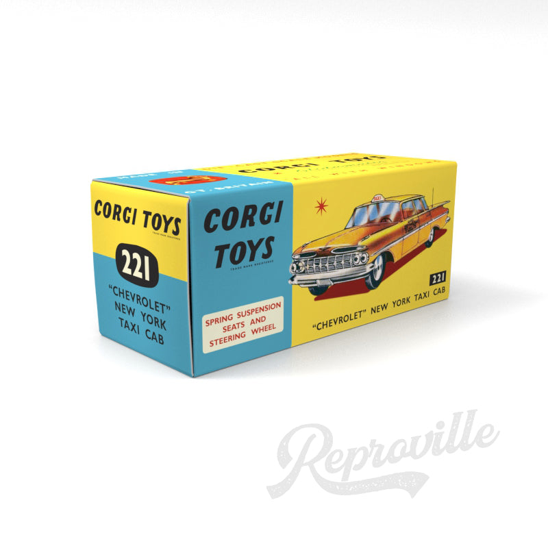 Corgi 221 - Chevrolet New York Taxi Cab Reproduction Box