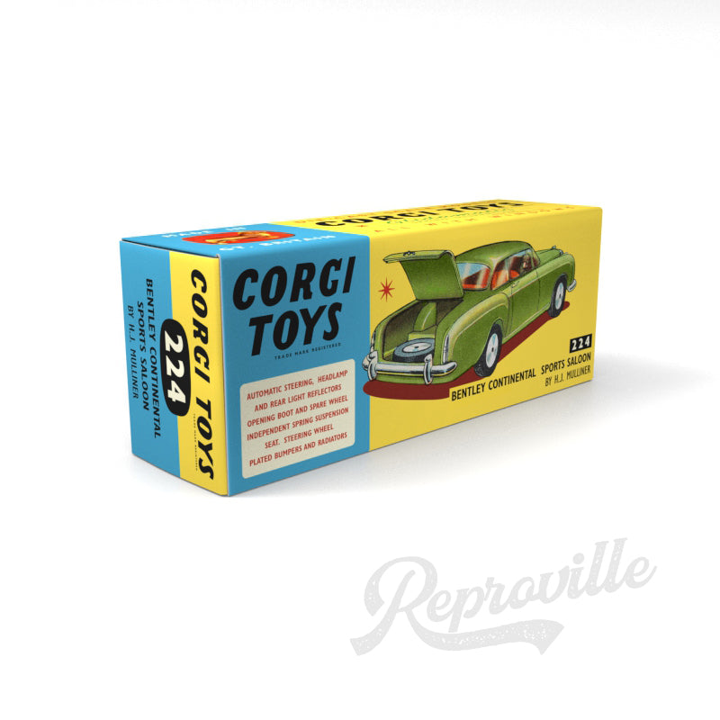 Corgi 224 - Bentley Continental Sports Saloon Reproduction Box