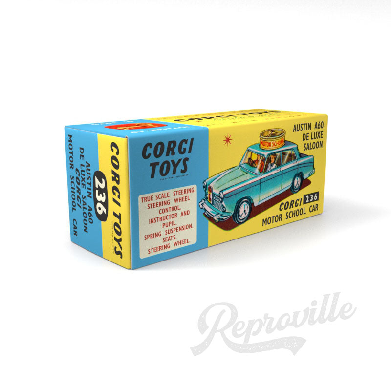 Corgi 236 - Austin A60 De Luxe Saloon Corgi Motor School Car Reproduction Box