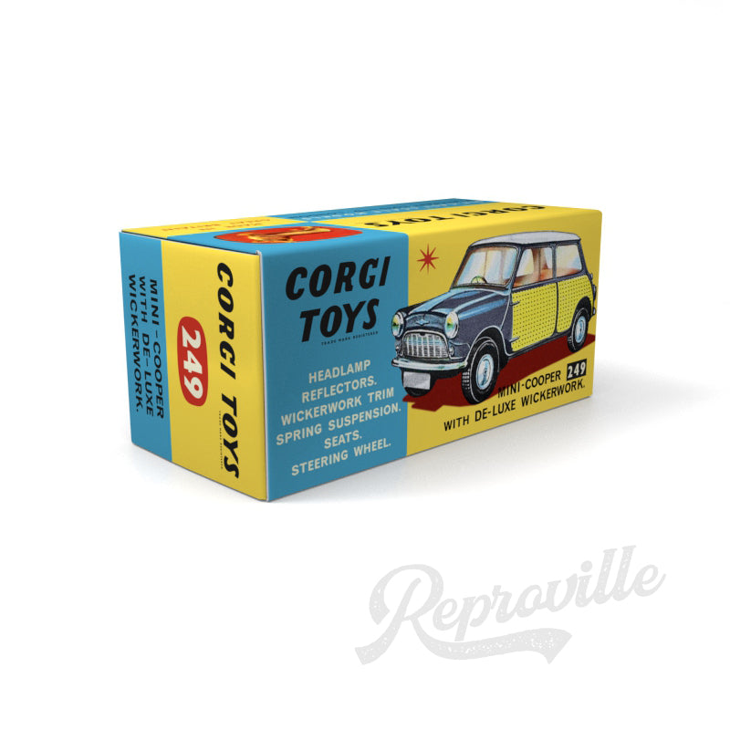 Corgi 249 - Mini-Cooper with deluxe Wickerwork Reproduction Box