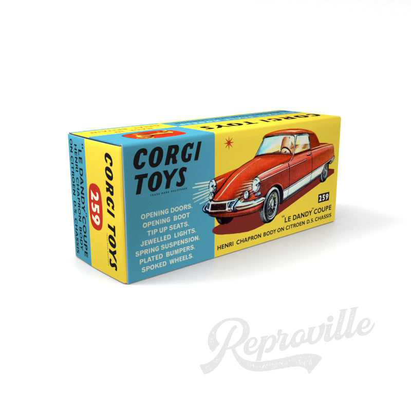 Corgi 259 - Le Dandy Coupe Henri Chapron Body - Citroen DS Chassis Reproduction Box
