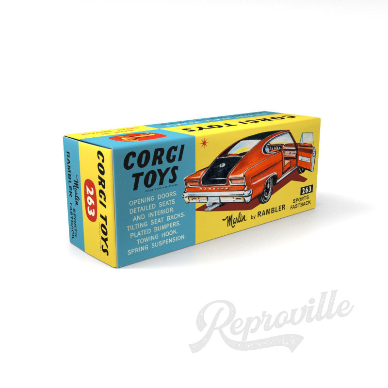 Corgi 263 - Marlin By Rambler Sports Fastback Reproduction Box