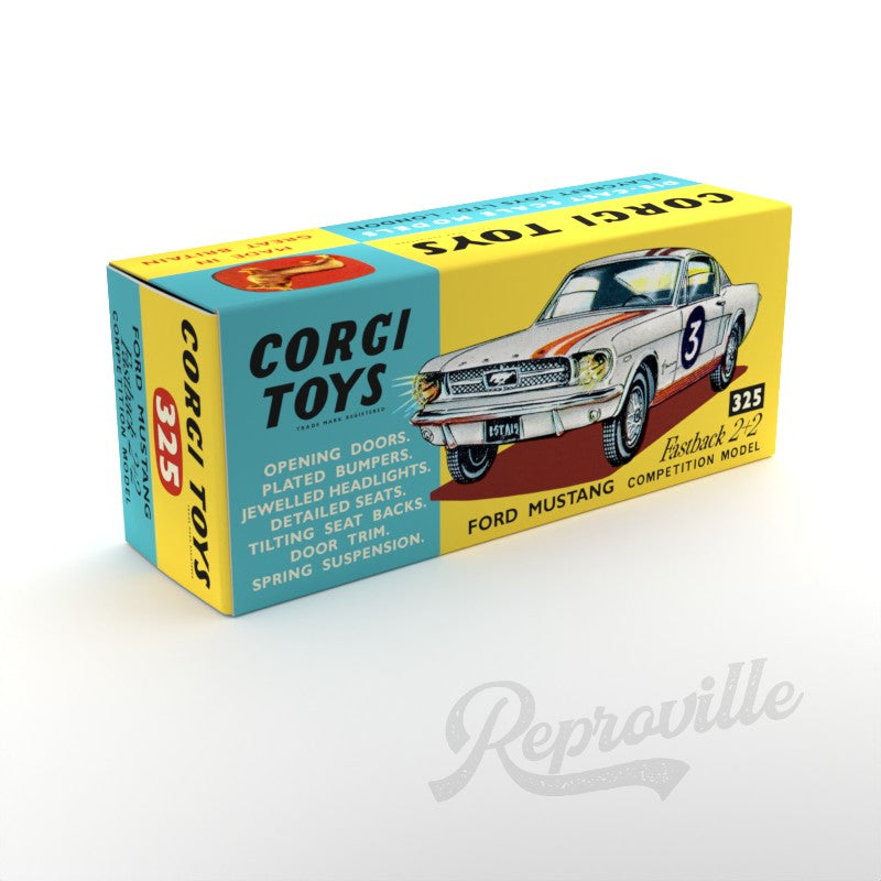 Corgi 325 - Ford Mustang Fastback 2+2 Competition Model Reproduction Box