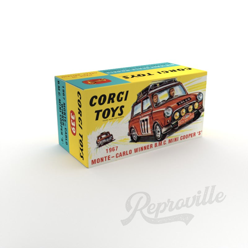 Corgi 339 - 1967 Monte Carlo Winner BMC Mini-Cooper S Reproduction Box