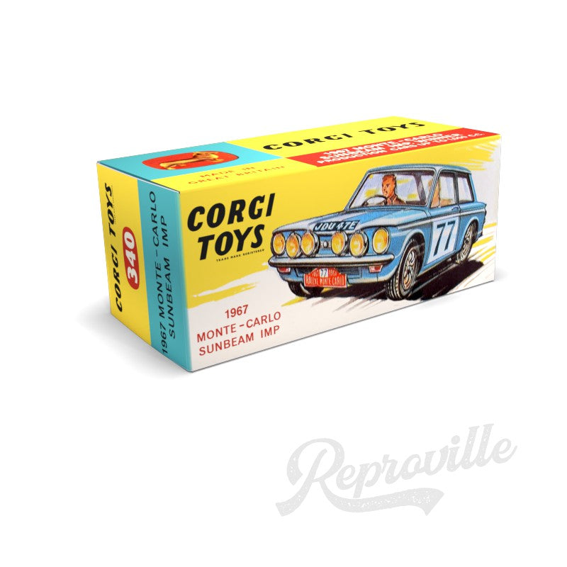 Corgi 340 - 1967 Monte Carlo Sunbeam Imp Reproduction Box