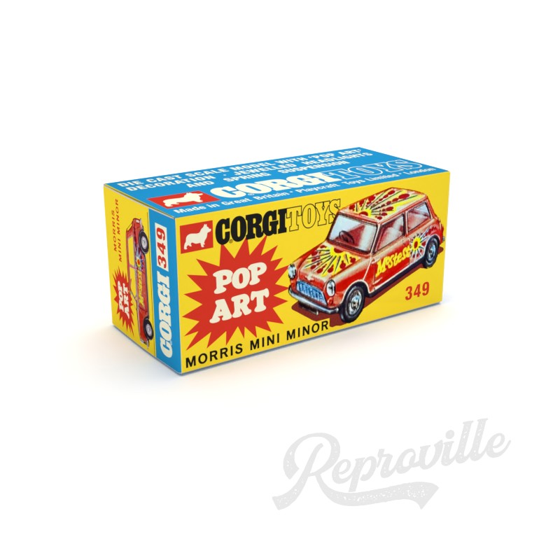 Corgi 349 - 'Pop Art' Morris Mini Minor Reproduction Box