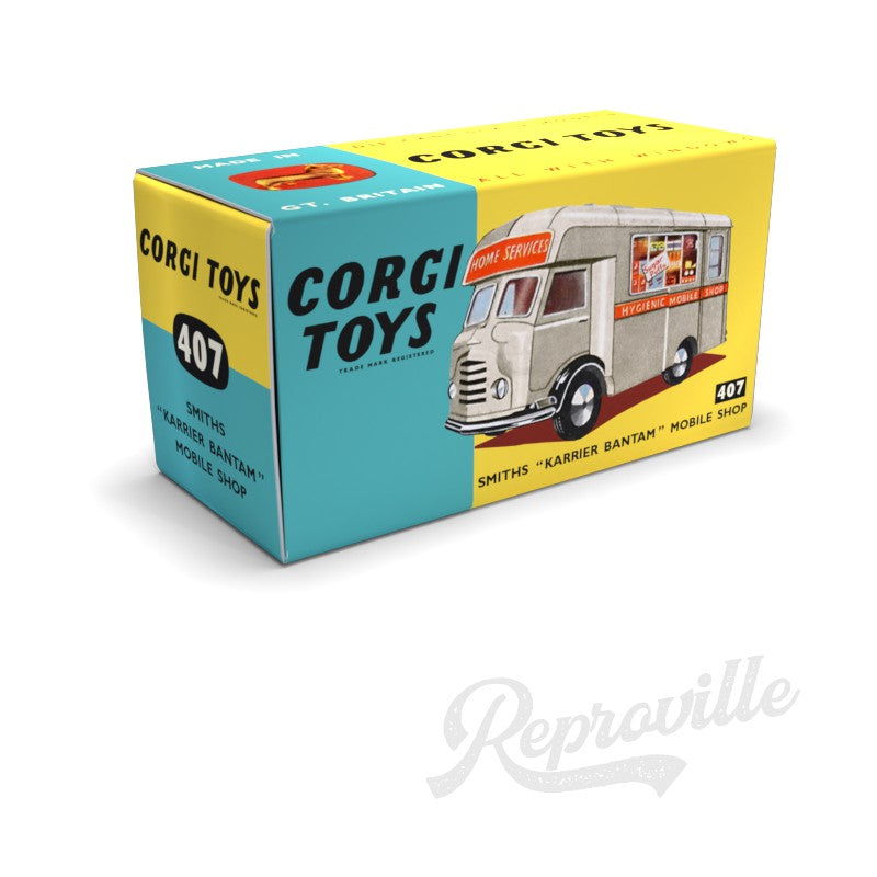 Corgi 407 - Smiths Karrier Bantam Mobile Shop Reproduction Box
