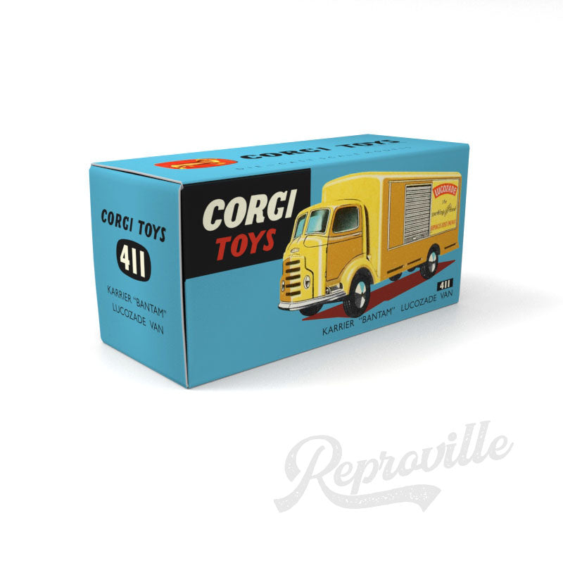 Corgi 411 - Karrier Bantam Lucozade Van Reproduction Box