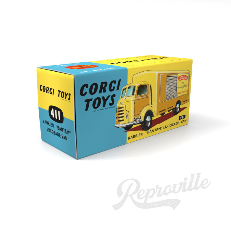 Corgi 411 - Karrier Bantam Lucozade Van Reproduction Box