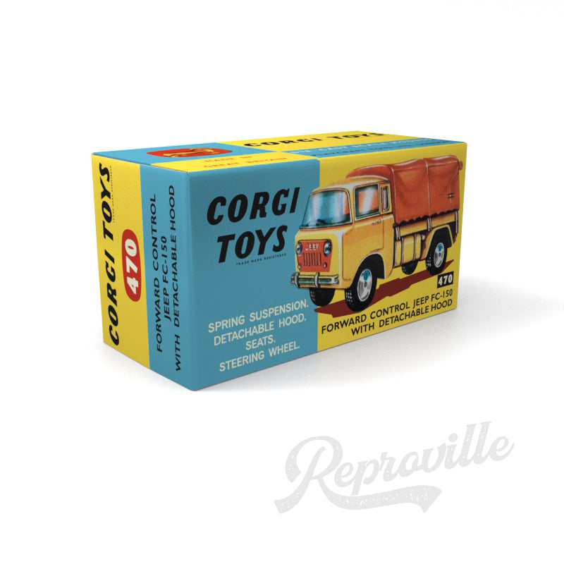Corgi 470 - Forward Control Jeep FC-150 with Detachable Hood Reproduction Box