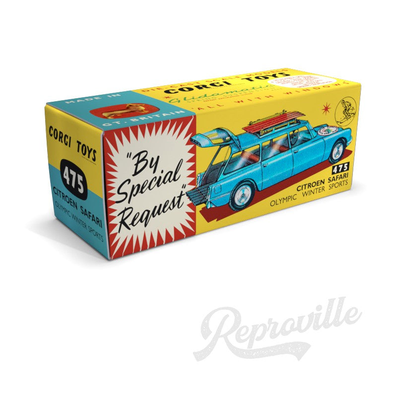 Corgi 475 - Citroen Safari Olympic Winter Sports Reproduction Box
