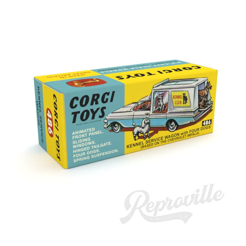 Corgi 486 - Kennel Service Wagon with Four Dogs Reproduction Box