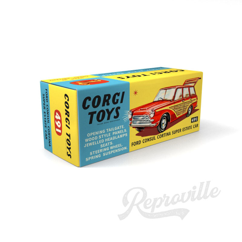 Corgi 491 - Ford Consul Cortina Super Estate Car Reproduction Box