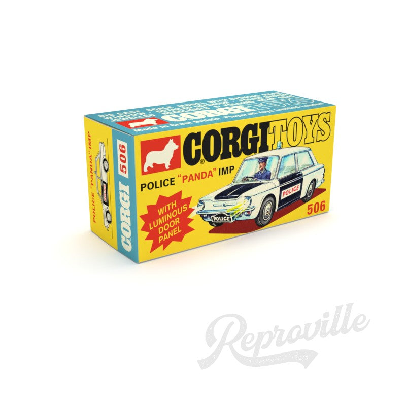 Corgi 506 - Police "Panda" Imp Reproduction Box